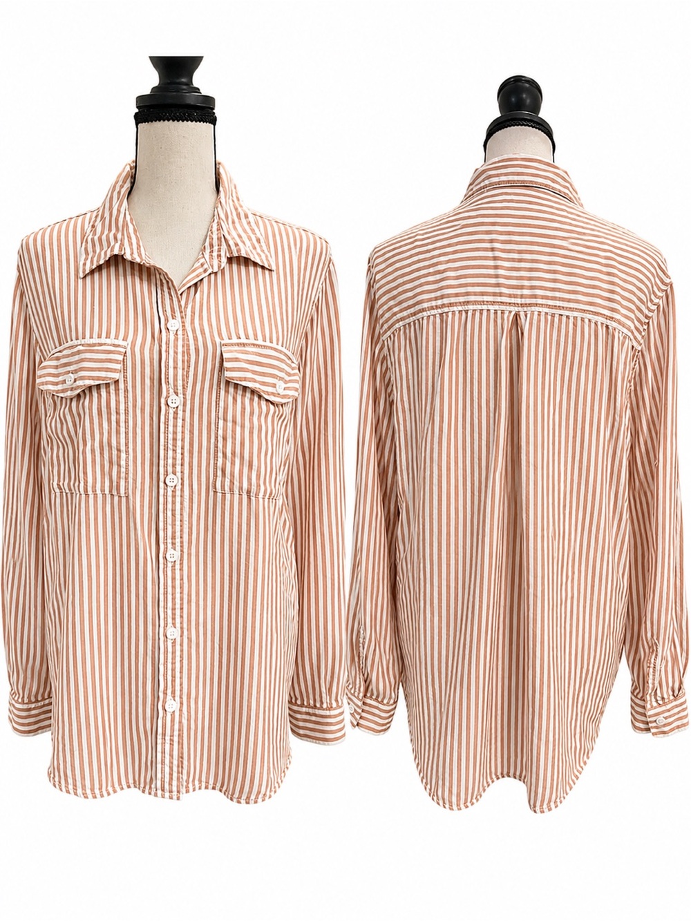 beachlunchlounge Striped Shirt in Beige and White